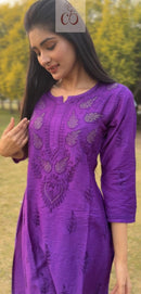 Elegant Chanderi With Muqaish Work - Chikankari official
