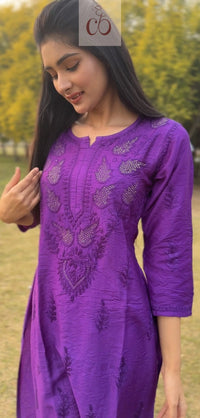 Elegant Chanderi With Muqaish Work - Chikankari official