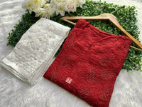 Elegant Chanderi With Muqaish Work - Chikankari official