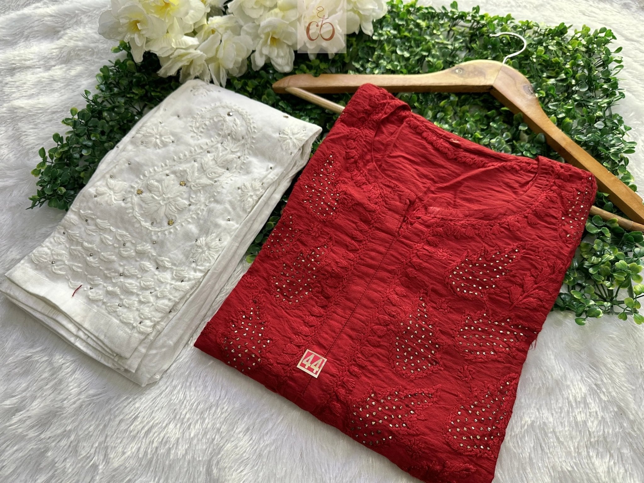 Elegant Chanderi With Muqaish Work - Chikankari official