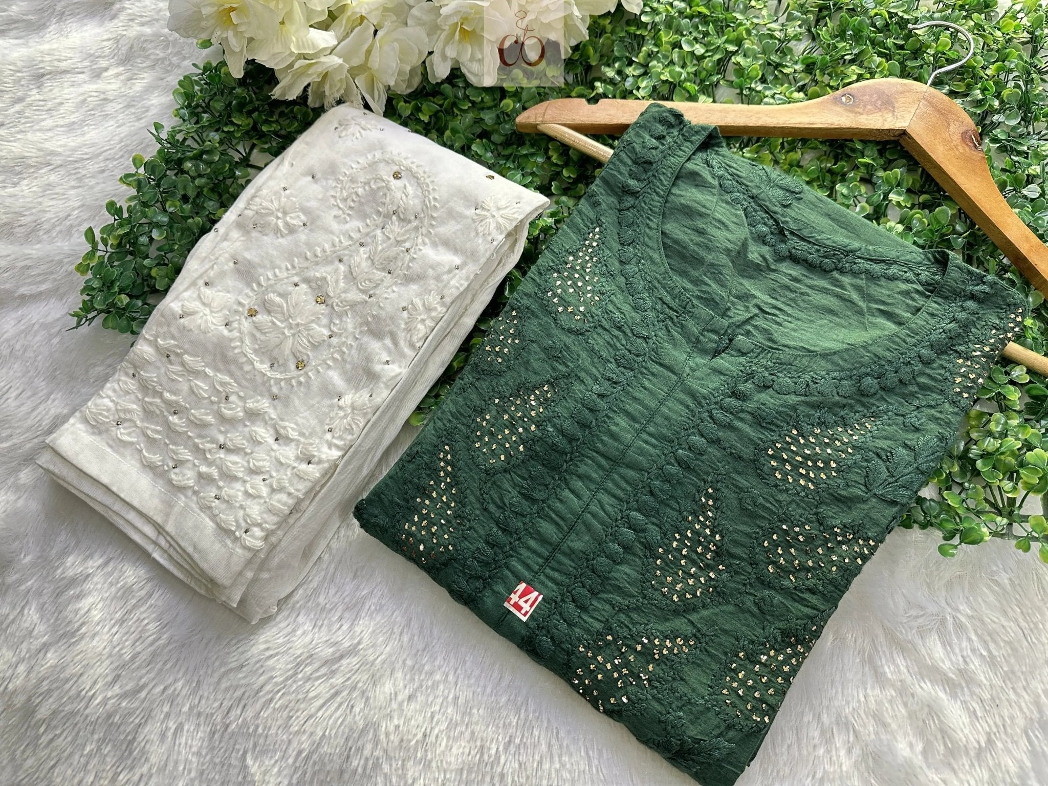 Elegant Chanderi With Muqaish Work - Chikankari official