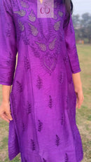 Elegant Chanderi With Muqaish Work - Chikankari official