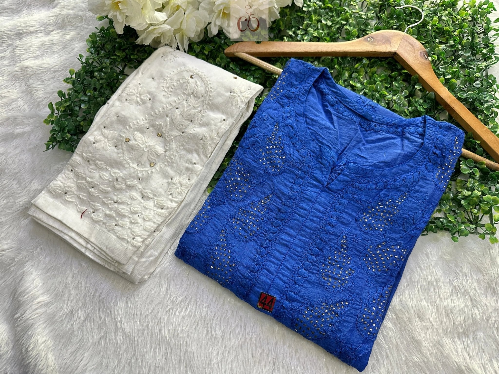 Elegant Chanderi With Muqaish Work - Chikankari official