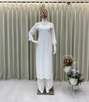 Elegant Chikan Embroidery Kurti Set with Palazzo - Chikankari official