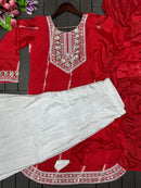 Elegant Mirror Work Tie - Dye Kurta Set with Palazzo & Dupatta – Festive & Ethnic Wear - Chikankari official
