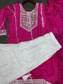Elegant Mirror Work Tie - Dye Kurta Set with Palazzo & Dupatta – Festive & Ethnic Wear - Chikankari official