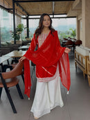 Elegant Mirror Work Tie - Dye Kurta Set with Palazzo & Dupatta – Festive & Ethnic Wear - Chikankari official