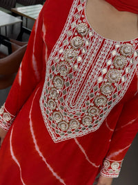 Elegant Mirror Work Tie - Dye Kurta Set with Palazzo & Dupatta – Festive & Ethnic Wear - Chikankari official