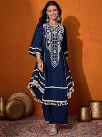 Elegant Rayon Kurti Set with Mirror & Lace Detailing - Chikankari official