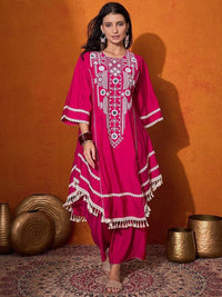 Elegant Rayon Kurti Set with Mirror & Lace Detailing - Chikankari official