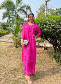 Exclusive chanderi A New Concept In chanderi kurti with Palazzo Roshni Special - Chikankari official