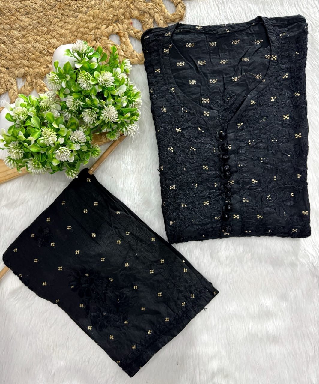 Exclusive chanderi A New Concept In chanderi kurti with Palazzo Roshni Special - Chikankari official