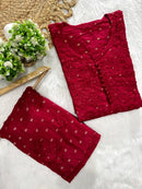 Exclusive chanderi A New Concept In chanderi kurti with Palazzo Roshni Special - Chikankari official
