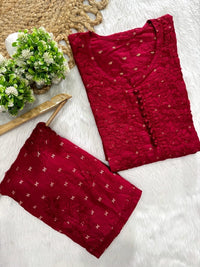 Exclusive chanderi A New Concept In chanderi kurti with Palazzo Roshni Special - Chikankari official