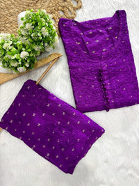 Exclusive chanderi A New Concept In chanderi kurti with Palazzo Roshni Special - Chikankari official
