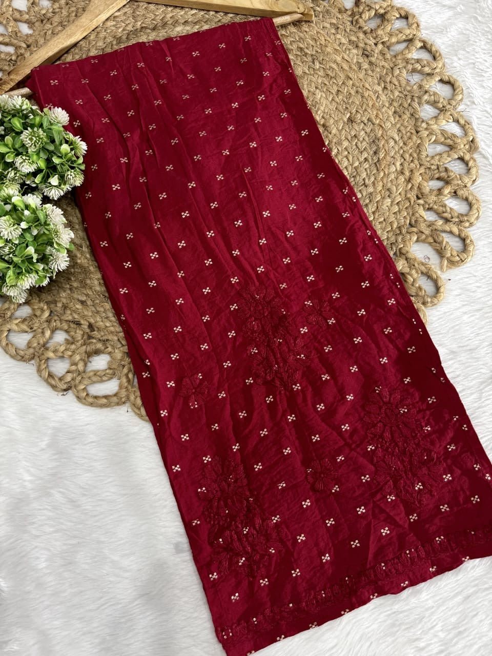 Exclusive chanderi A New Concept In chanderi kurti with Palazzo Roshni Special - Chikankari official