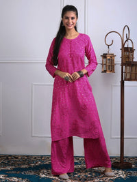 Exclusive chanderi A New Concept In chanderi kurti with Palazzo Roshni Special - Chikankari official