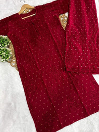 Exclusive chanderi A New Concept In chanderi kurti with Palazzo Roshni Special - Chikankari official