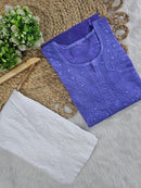 Exclusive chanderi dual shades machine work kurti - Chikankari official