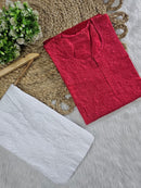 Exclusive chanderi dual shades machine work kurti - Chikankari official