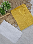 Exclusive chanderi dual shades machine work kurti - Chikankari official
