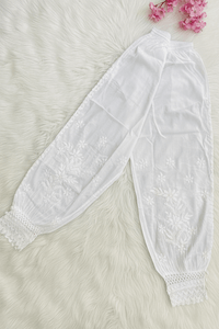 Exclusive cotton afgani pant dyeable Free size upto 50 - Chikankari official