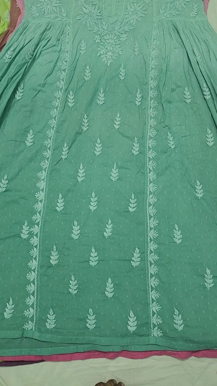 Exclusive Dobby Cotton Gown - Chikankari official