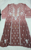 Exclusive Dobby Cotton Gown - Chikankari official