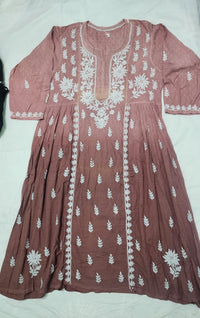 Exclusive Dobby Cotton Gown - Chikankari official