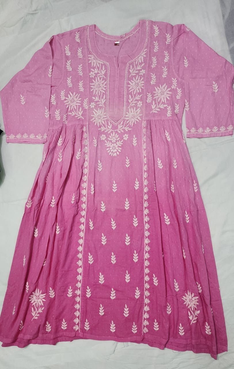 Exclusive Dobby Cotton Gown - Chikankari official