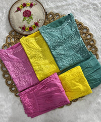 Exclusive Dobby Cotton ombre short Afghani Pair - Chikankari official