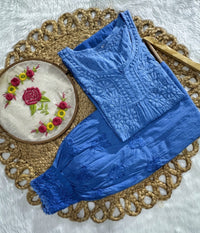 Exclusive Dobby Cotton ombre short Afghani Pair - Chikankari official