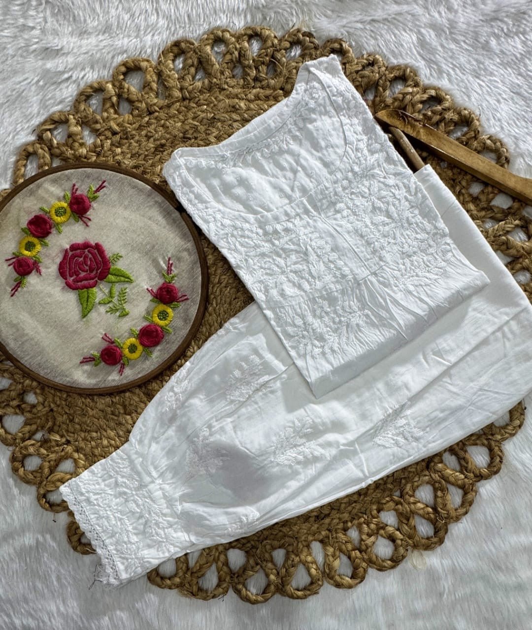 Exclusive Dobby Cotton ombre short Afghani Pair - Chikankari official