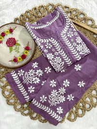 Exclusive DOBBY Nyra Cut kurti & pant in a combination of matching Set - Chikankari official