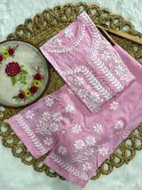 Exclusive DOBBY Nyra Cut kurti & pant in a combination of matching Set - Chikankari official