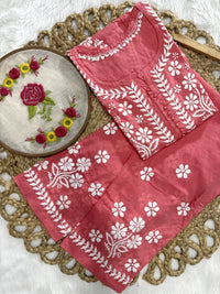 Exclusive DOBBY Nyra Cut kurti & pant in a combination of matching Set - Chikankari official