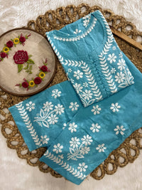 Exclusive DOBBY Nyra Cut kurti & pant in a combination of matching Set - Chikankari official