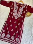 Exclusive heavy handcrafted Modal Combo - Chikankari official