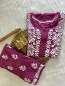 Exclusive heavy handcrafted Modal Combo - Chikankari official