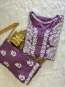 Exclusive heavy handcrafted Modal Combo - Chikankari official