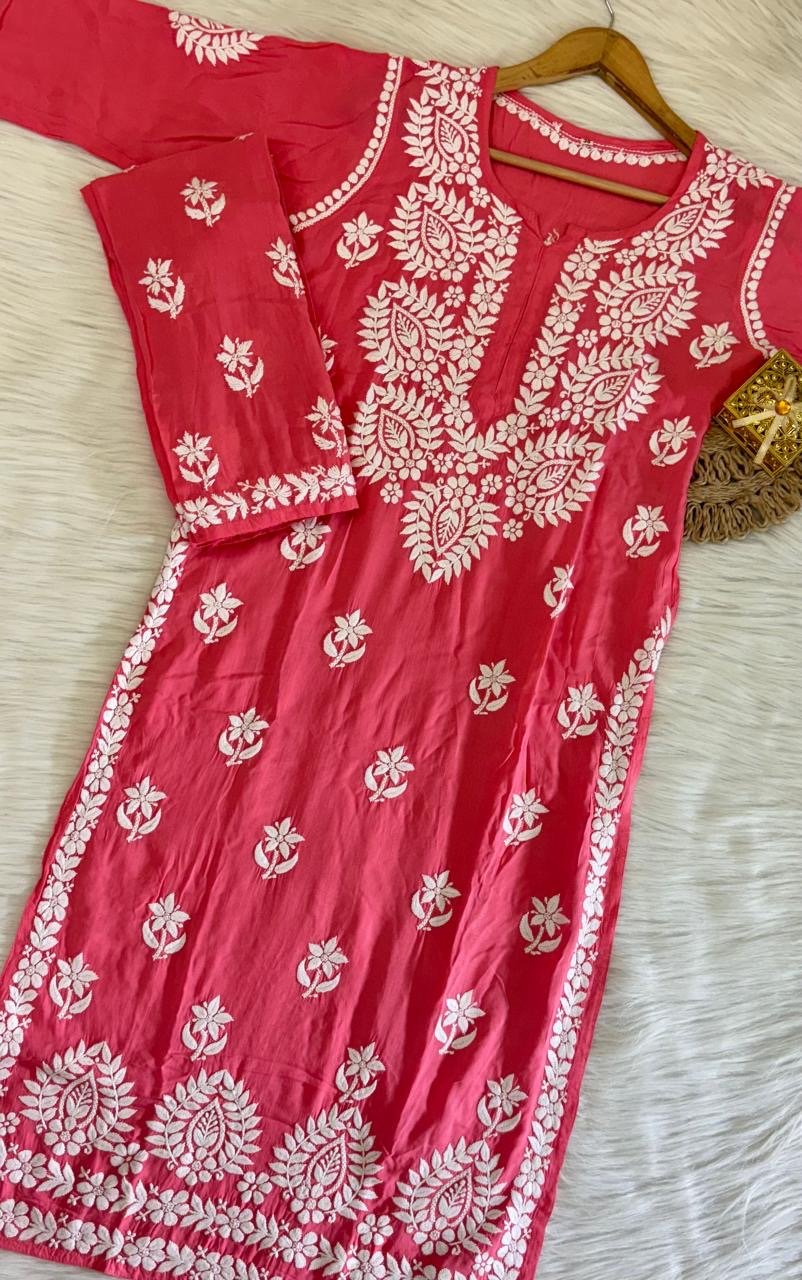 Exclusive heavy handcrafted Modal Combo - Chikankari official