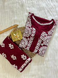 Exclusive heavy handcrafted Modal Combo - Chikankari official
