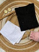 Exclusive Light weight Butter soft dyed Chanderi kurti - Chikankari official