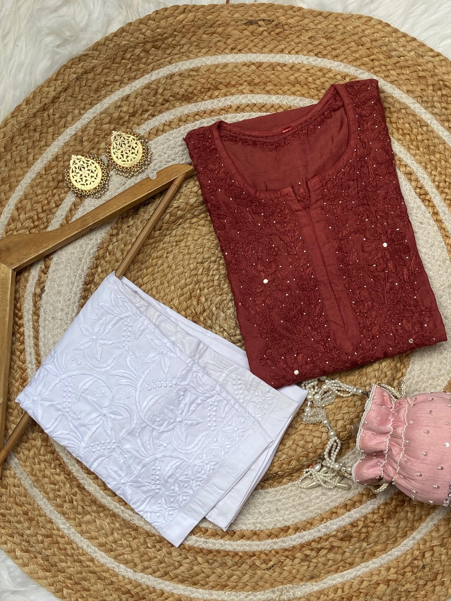 Exclusive Light weight Butter soft dyed Chanderi kurti - Chikankari official