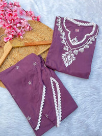 Exclusive Modal Dhoti Set - Chikankari official