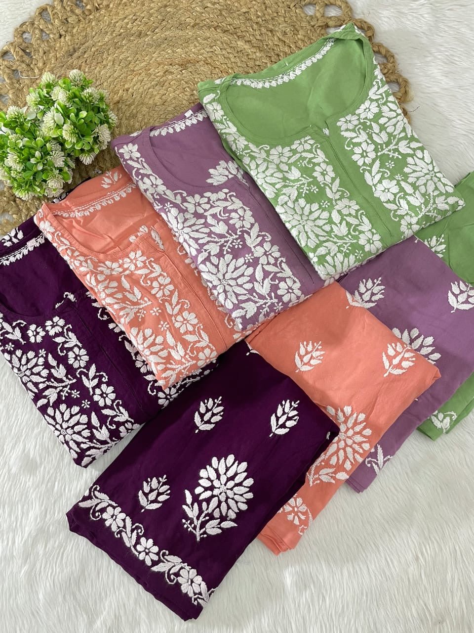 Exclusive Rayon New concept Flower Combo - Chikankari official