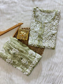 Exclusive Slub Modal Set with Heavy Handcrafted - Chikankari official