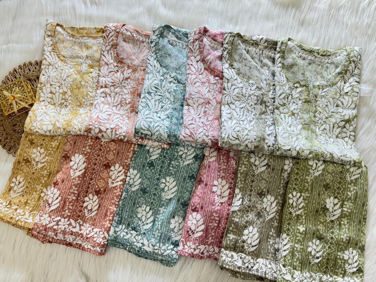 Exclusive Slub Modal Set with Heavy Handcrafted - Chikankari official
