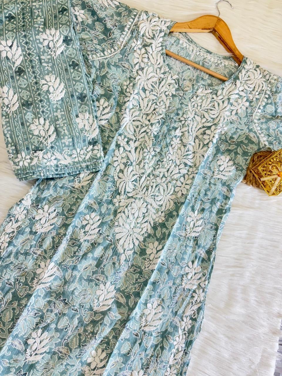 Exclusive Slub Modal Set with Heavy Handcrafted - Chikankari official