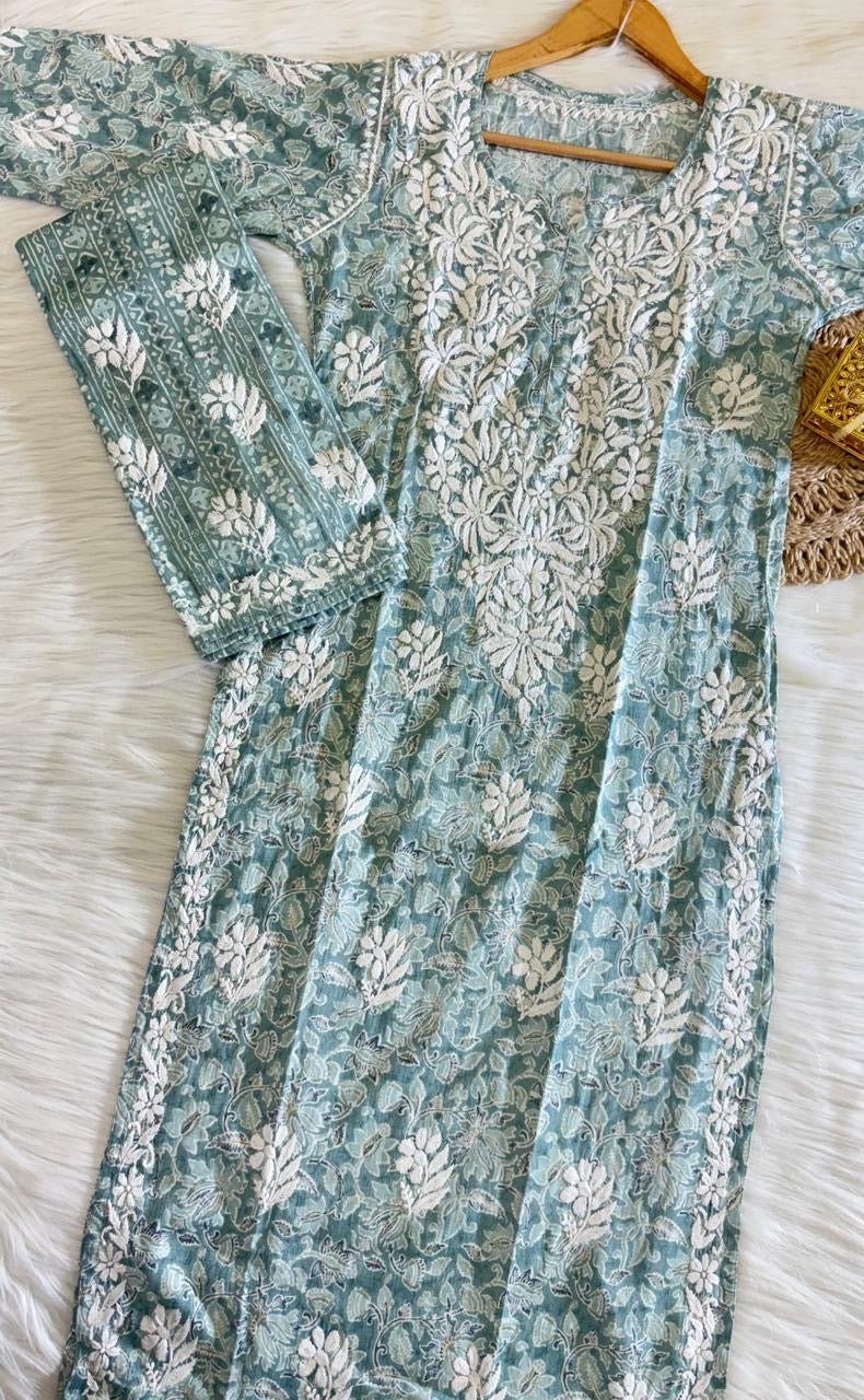 Exclusive Slub Modal Set with Heavy Handcrafted - Chikankari official